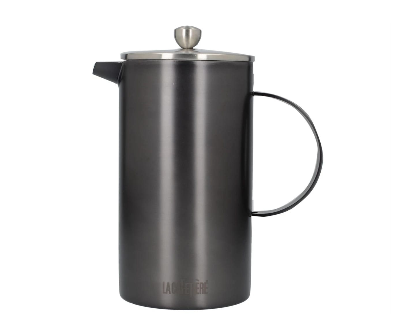 Brushed La Cafetiere Double Walled 8 Cup Cafetiere Gun Metal Grey