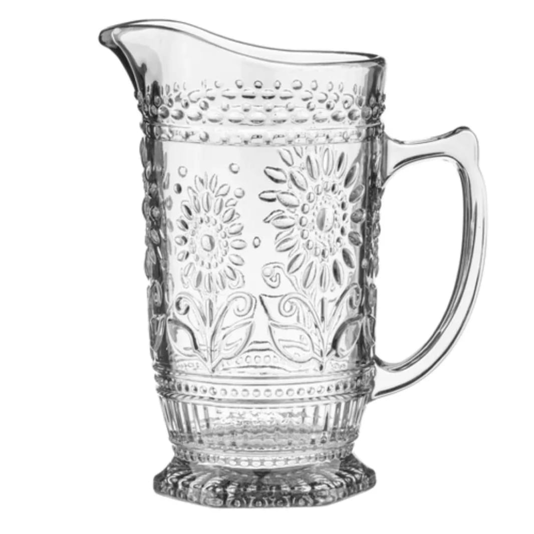 Sunflower Clear Glass Jug