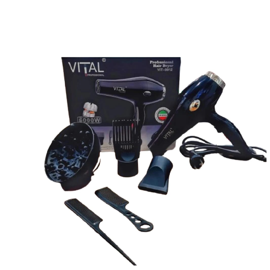 Professional 5-in-1 Hair Dryer with 6000W Power for Home and Salon Use by VITAL