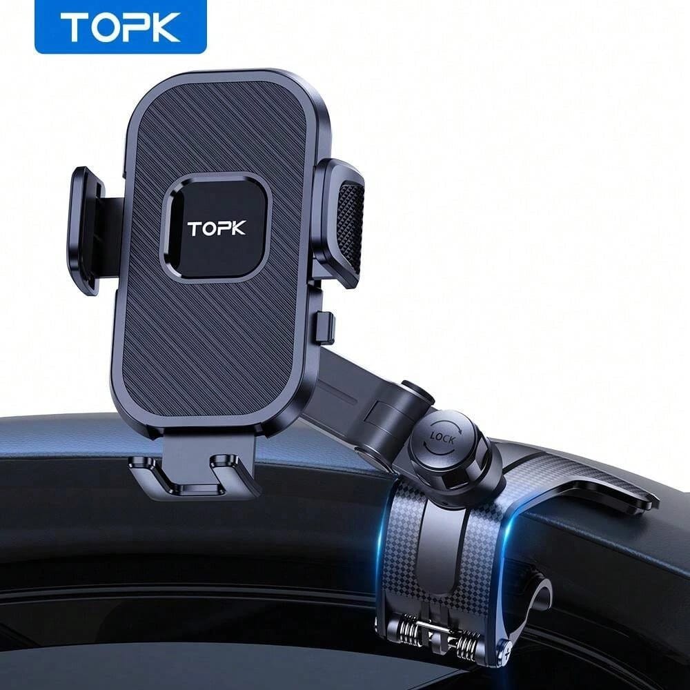 حامل هاتف للسيارة من TOPK مع تثبيت آمن