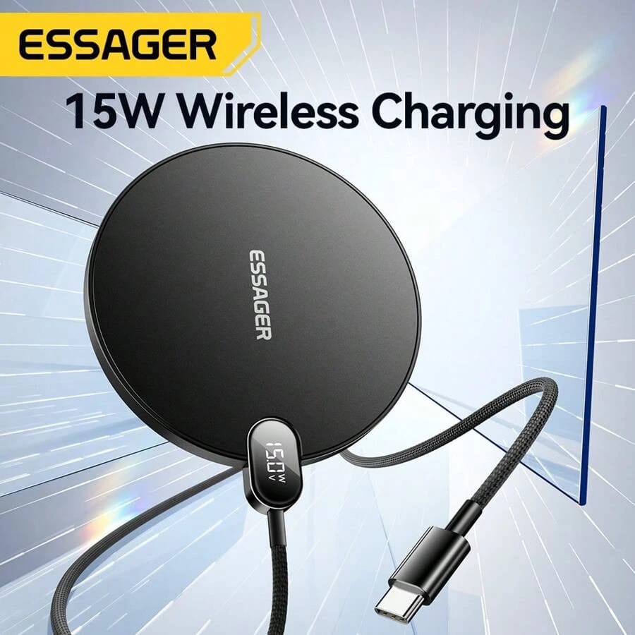 Essager 15W Wireless Fast Charger with LED Display