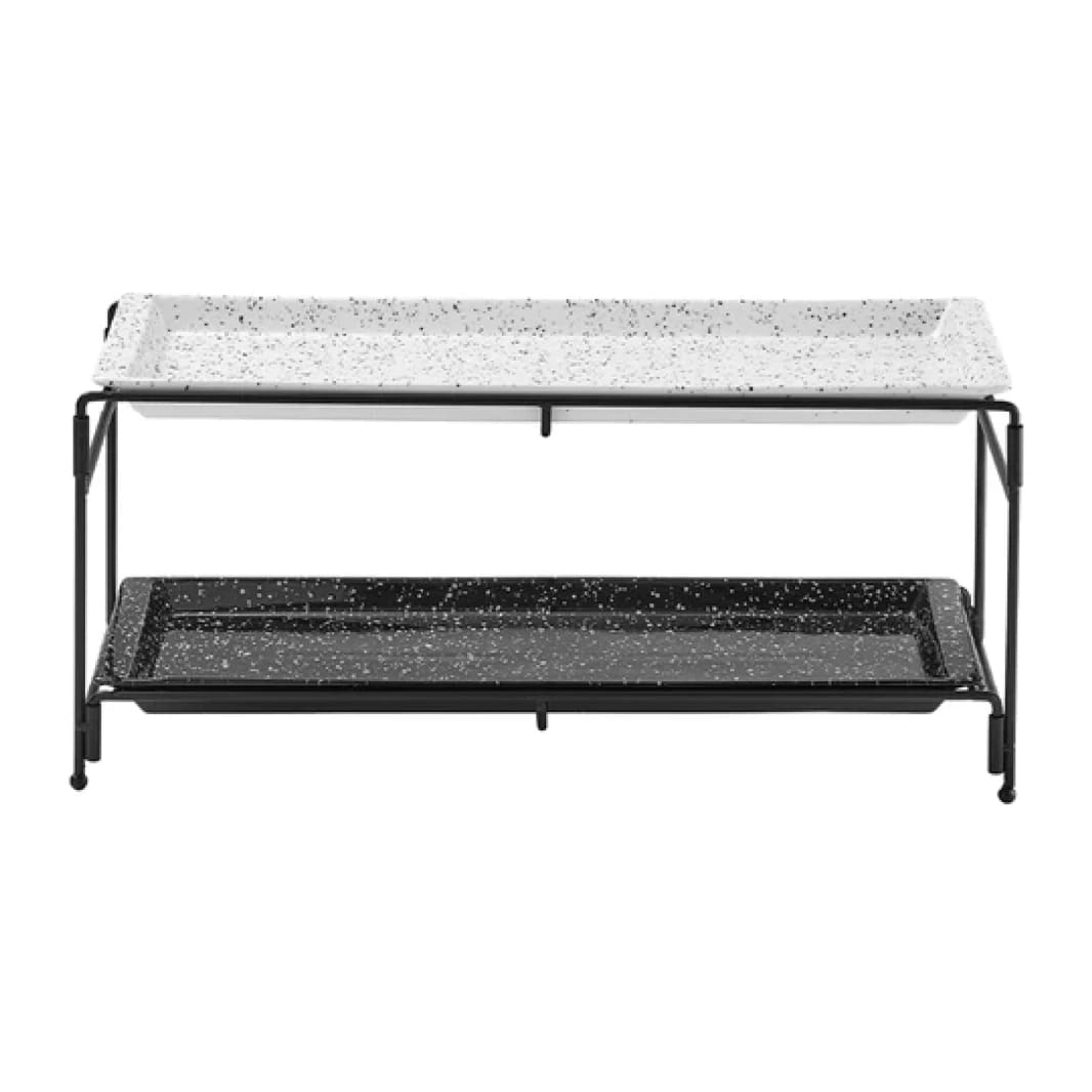 Terrazzo Black/White 2 Tier Serving Tower