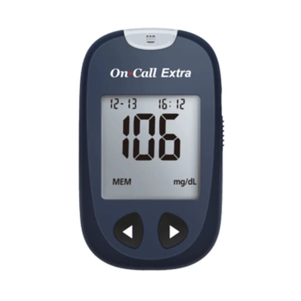 On Call Extra Glucose Meter - 3 Second Test, Stores Up to 1000 Readings