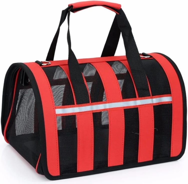 Breathable Pet Bag with Reflective Stripes for Small Dogs and Cats, Size S Travel Bag