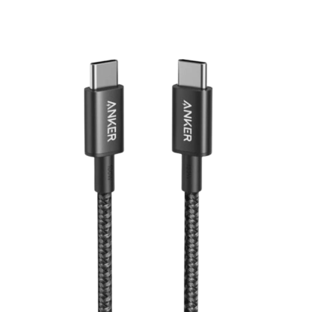كابل أنكر نايلون USB-C إلى USB-C بطول 6 أقدام أسود 60 واط