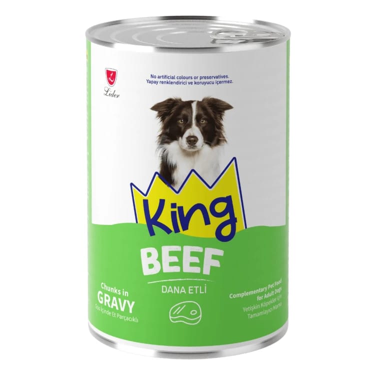 Canned Dog Food King, Beef Chunks in Gravy - 400g