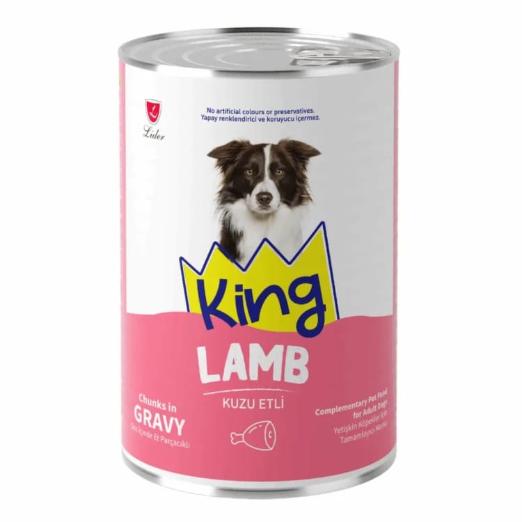 King Dog Food Canned Lamb Chunks in Gravy - 400g