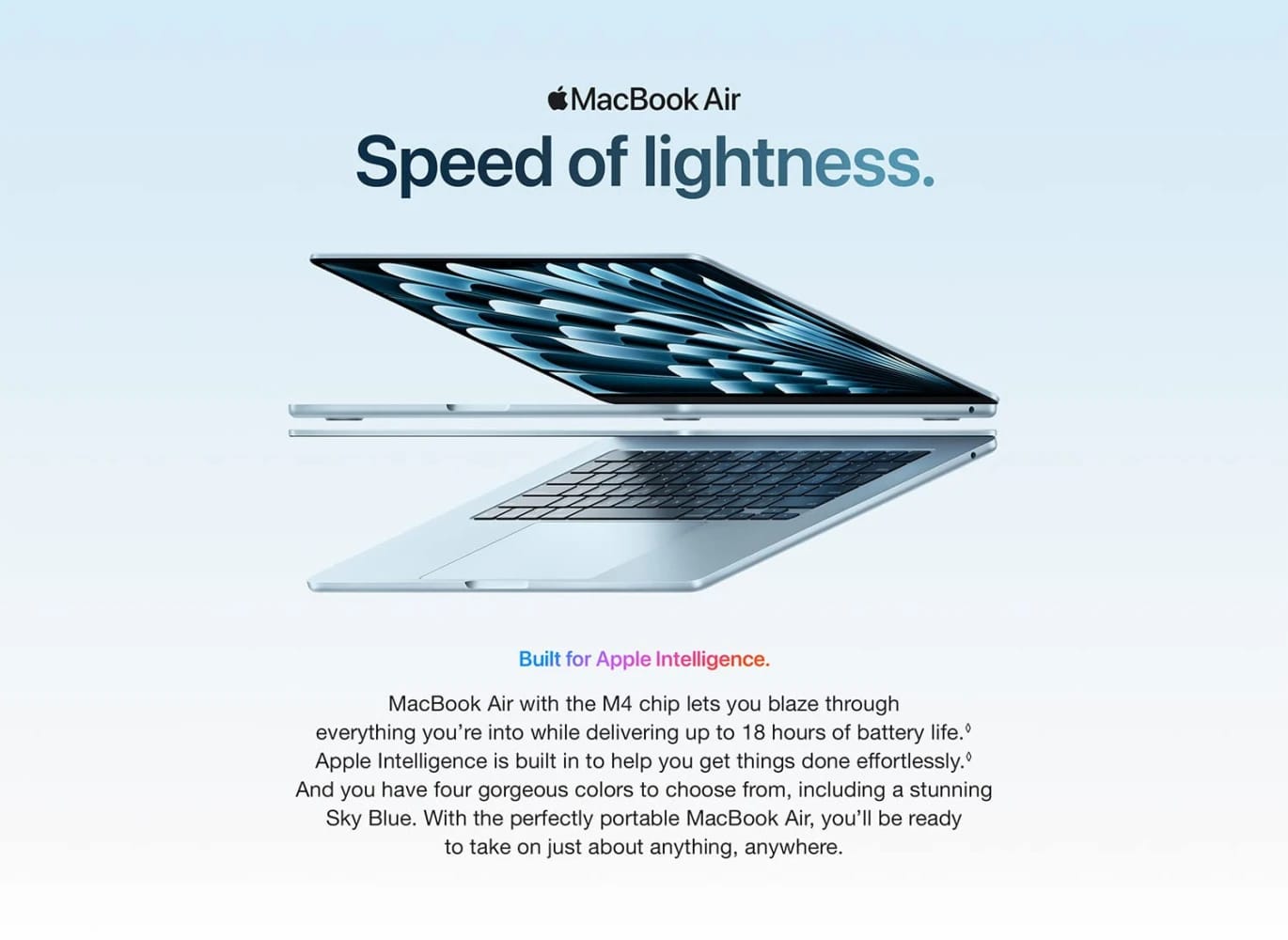 MacBook Air 13-inch with Apple M4 Chip, 16GB RAM, 256GB SSD