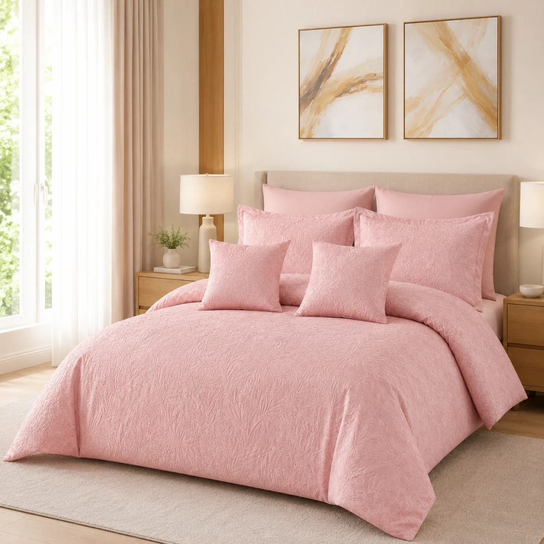 8-Piece Embroidered Jacquard Double Quilt Set