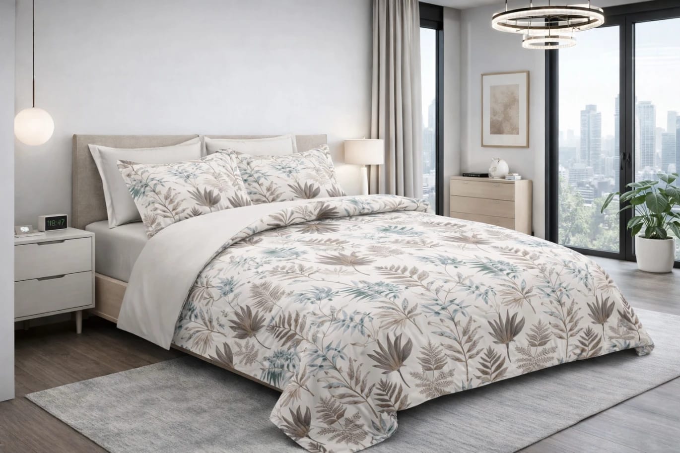 King Size Microfiber Comforter Set, 6 Pieces