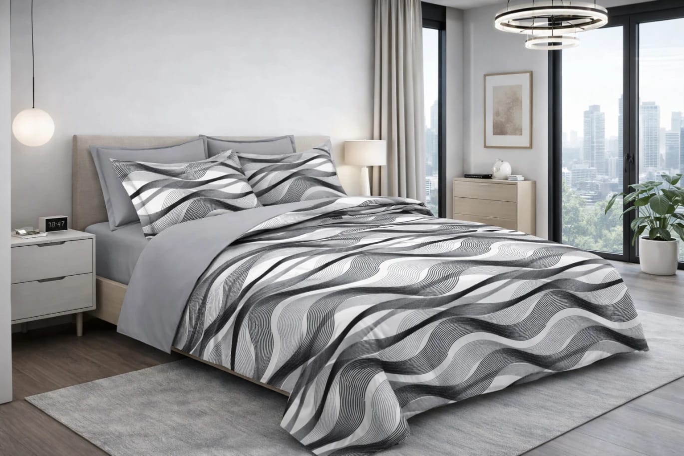King Size Microfiber Comforter Set - 6 Pieces