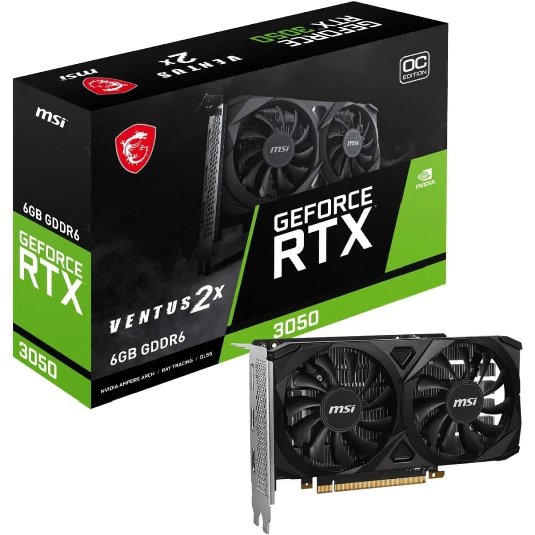 كرت شاشة MSI GeForce RTX 3050 VENTUS 2X 6GB OC