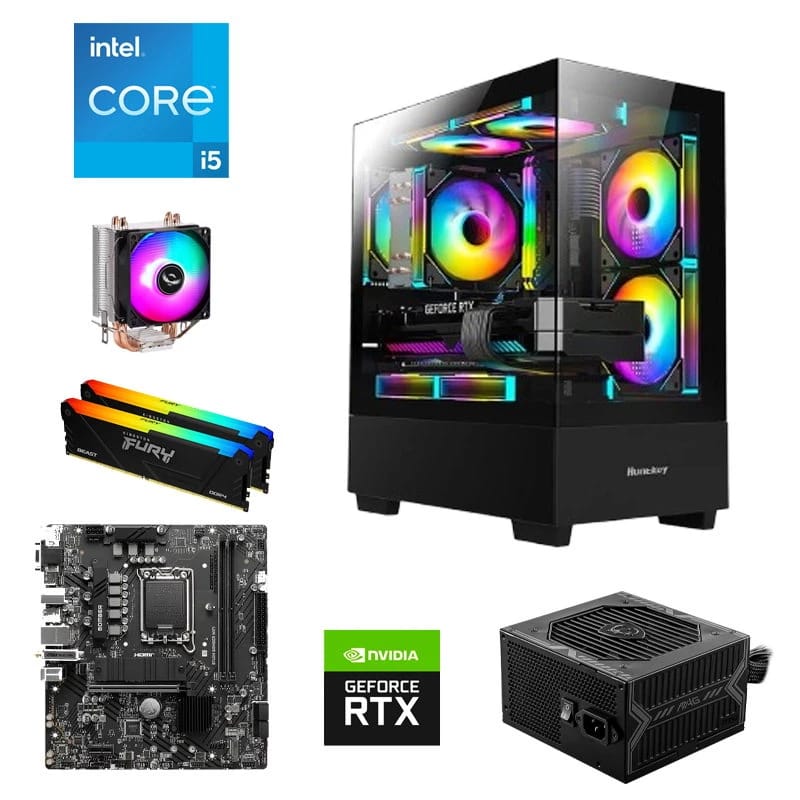 كمبيوتر ألعاب بمعالج Intel Core i5 13400F و كرت RTX 3050 و ذاكرة 16GB - تجميع مخصص