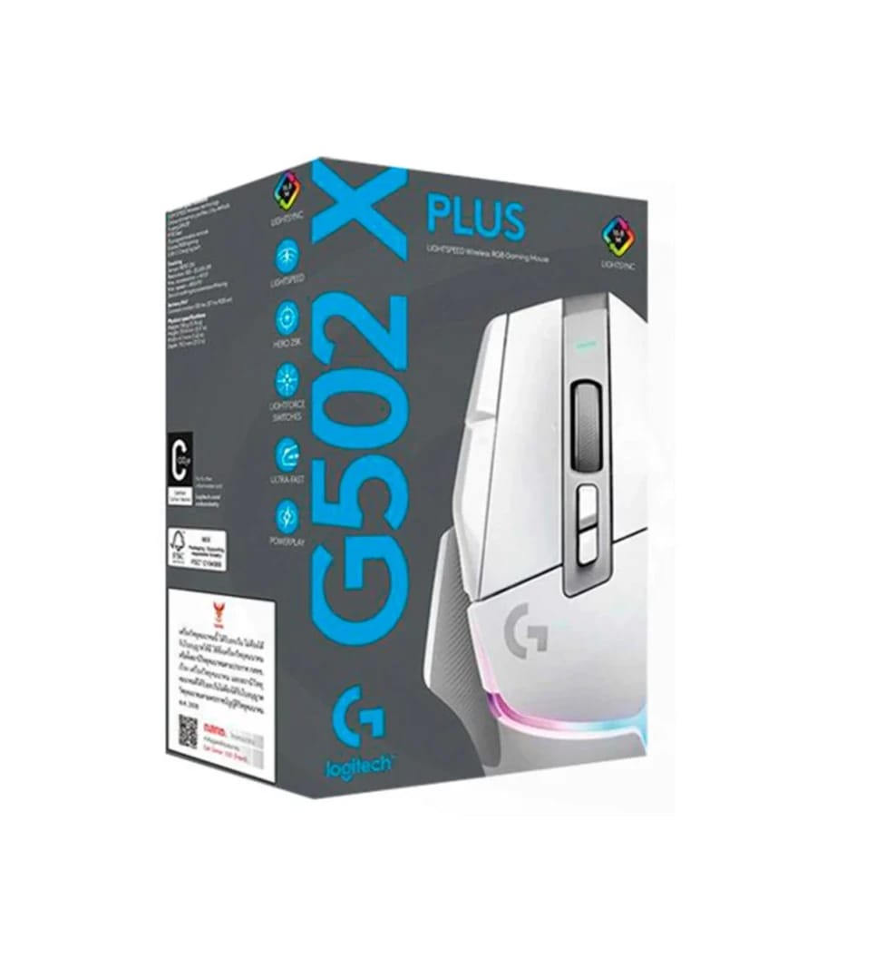 ماوس الألعاب اللاسلكي لوجيتك G502 X Plus لايت سبيد - أبيض