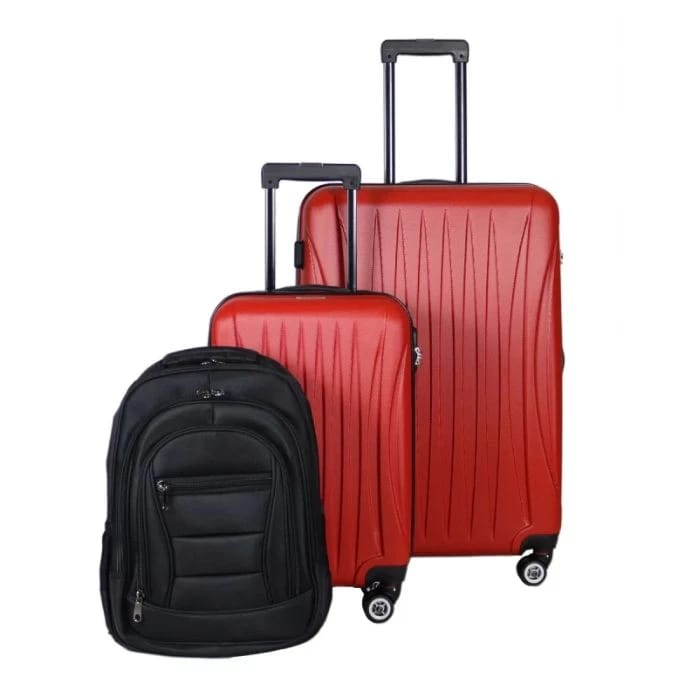 Princess Traveller Suitcases 3 Pieces - Red/Black