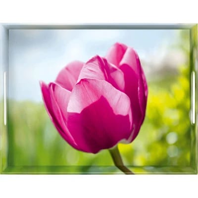 Pink Tulip Serving Tray 50×37 cm