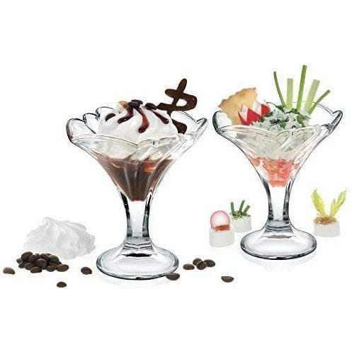 طقم أكواب حلوى زجاج (2 قطع)
