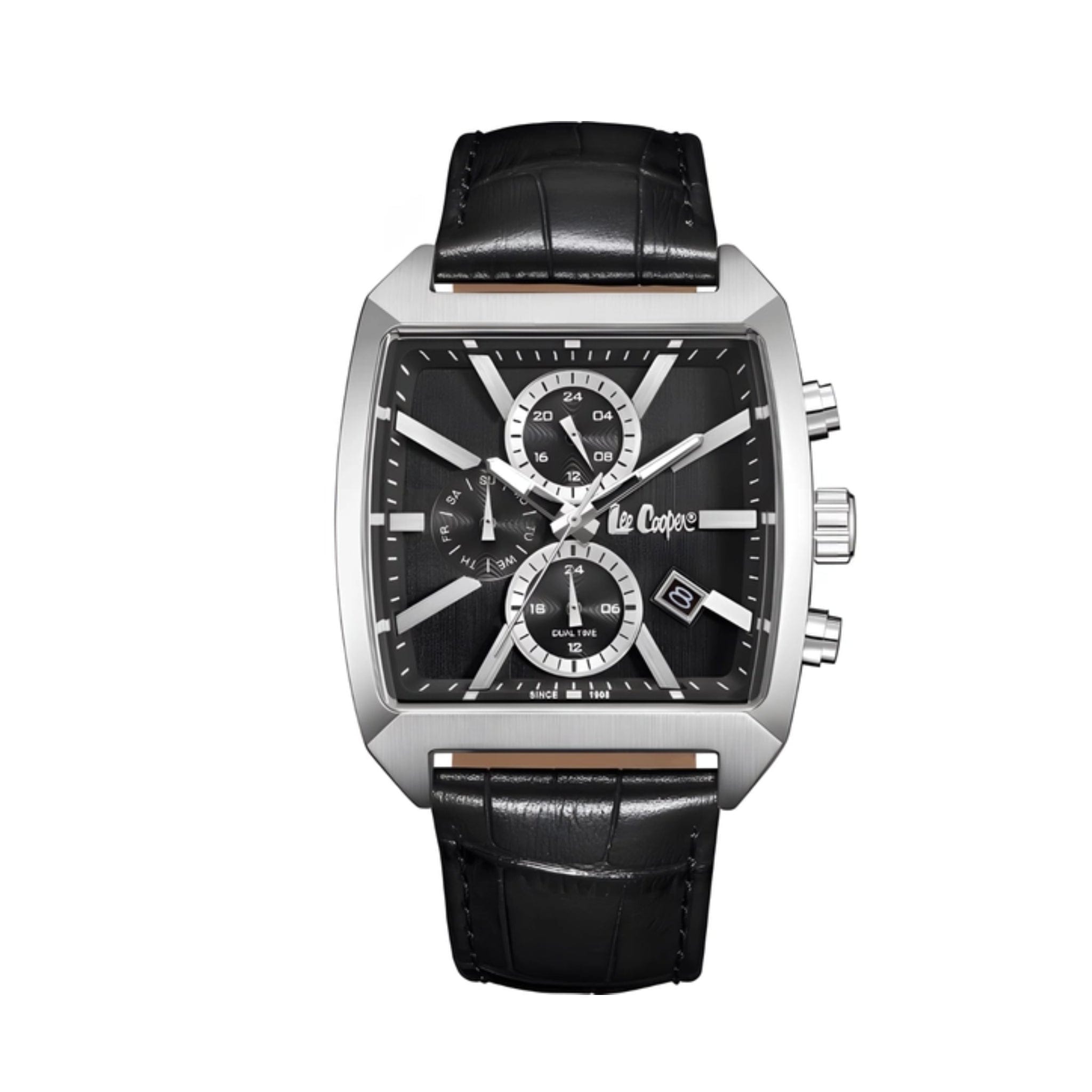 Lee Cooper Striker Men's Black Leather Watch