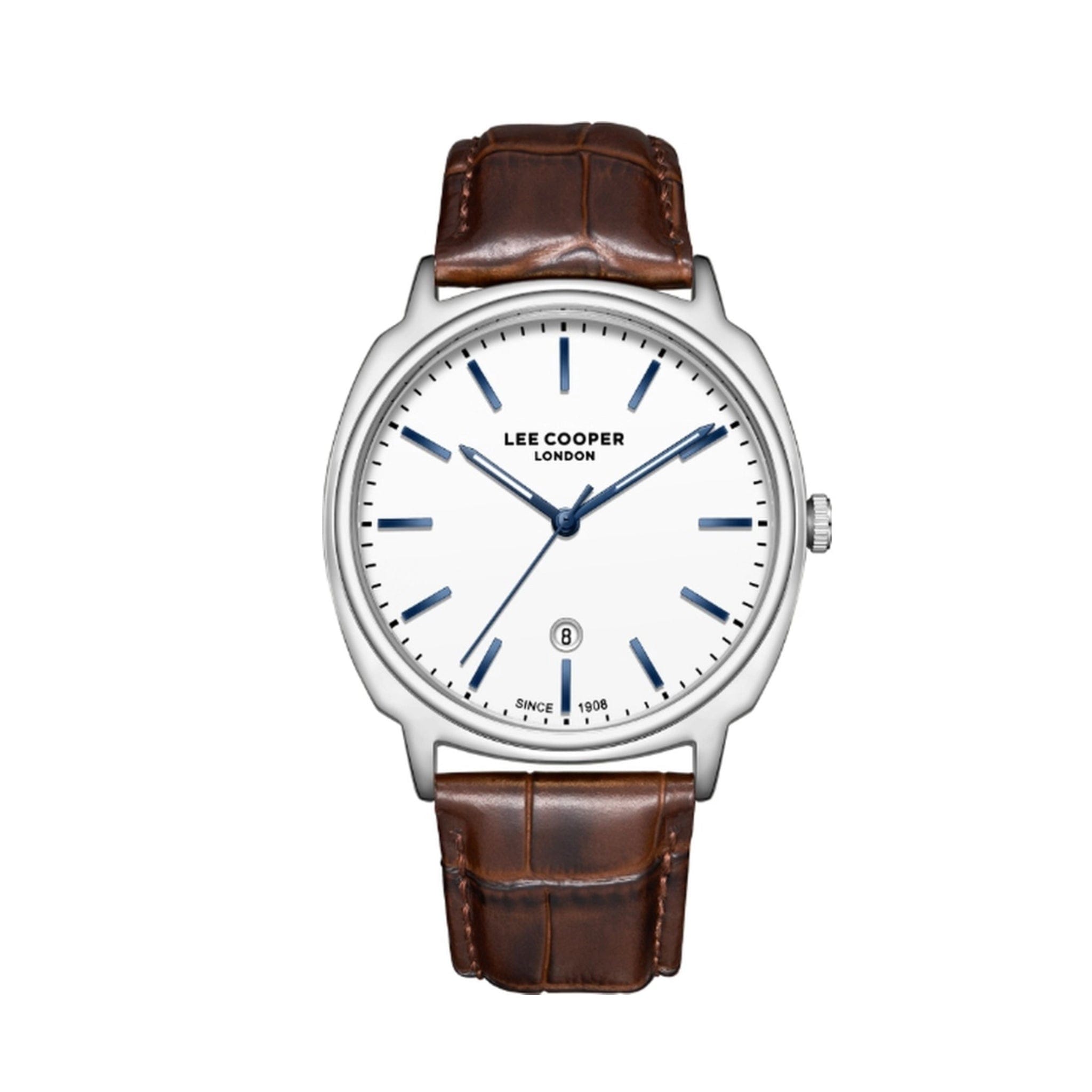 Lee Cooper Boreas Brown Leather Silver Dial Watch for Men