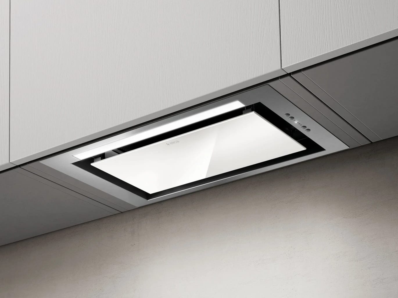 Elica HIDDEN IX/A/90 Built-In Hood 90cm 800m3/h Stainless Steel White Glass