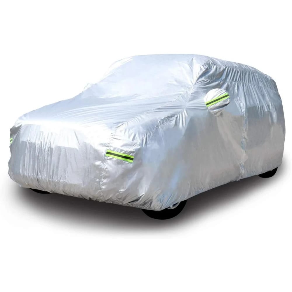 Amazon Basics Silver Weatherproof Car Cover – 150D OXFORD /218INCH/554CM