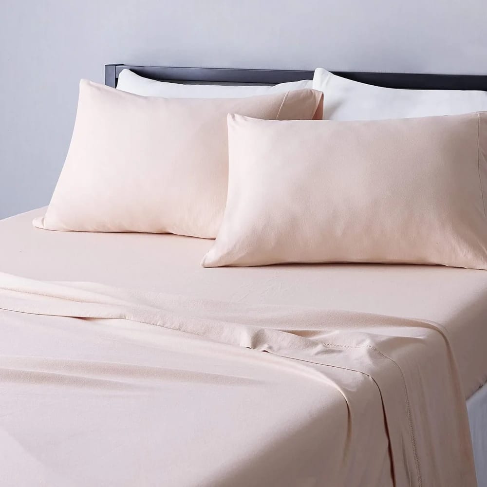 Amazon Basics 3 Piece Cotton Jersey Bed Sheet Set - Twin, Blush