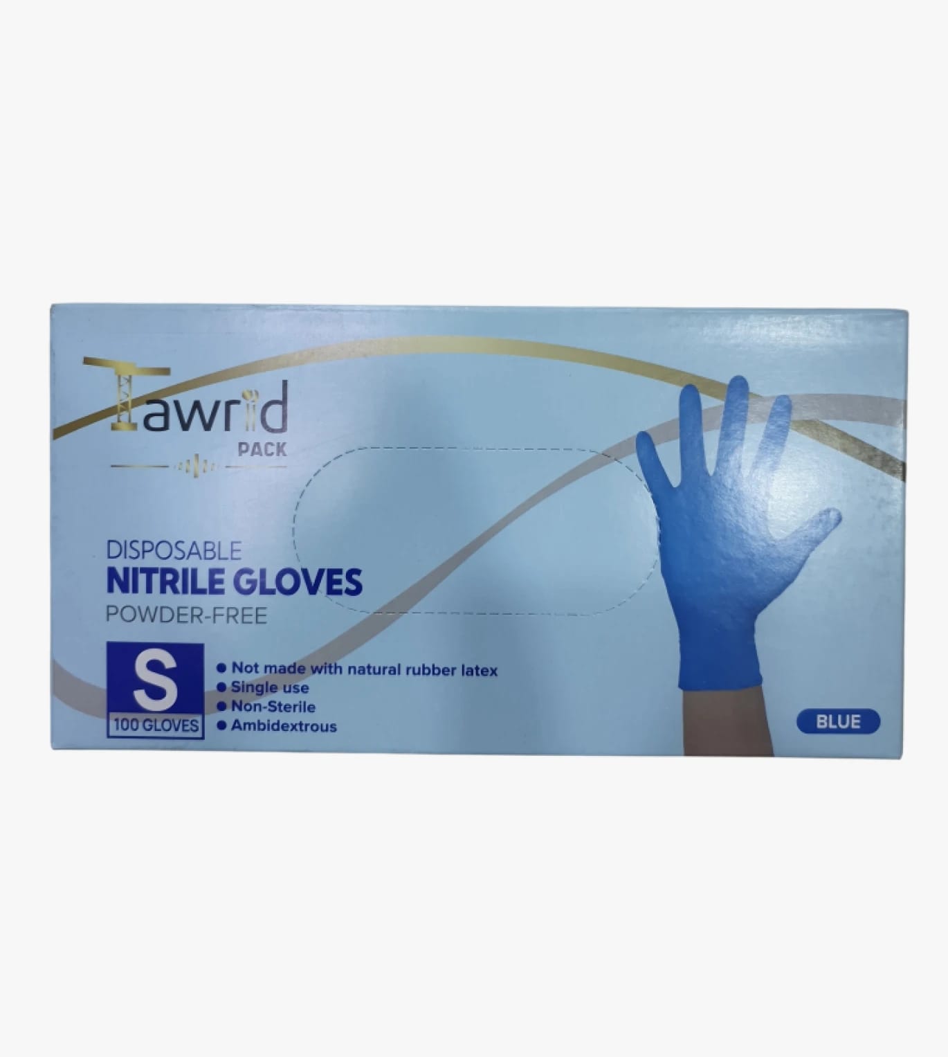 Tawrid Pack Disposable Nitrile Gloves for Adults, Small Size, Blue, Powder-Free, Designed for Everyone