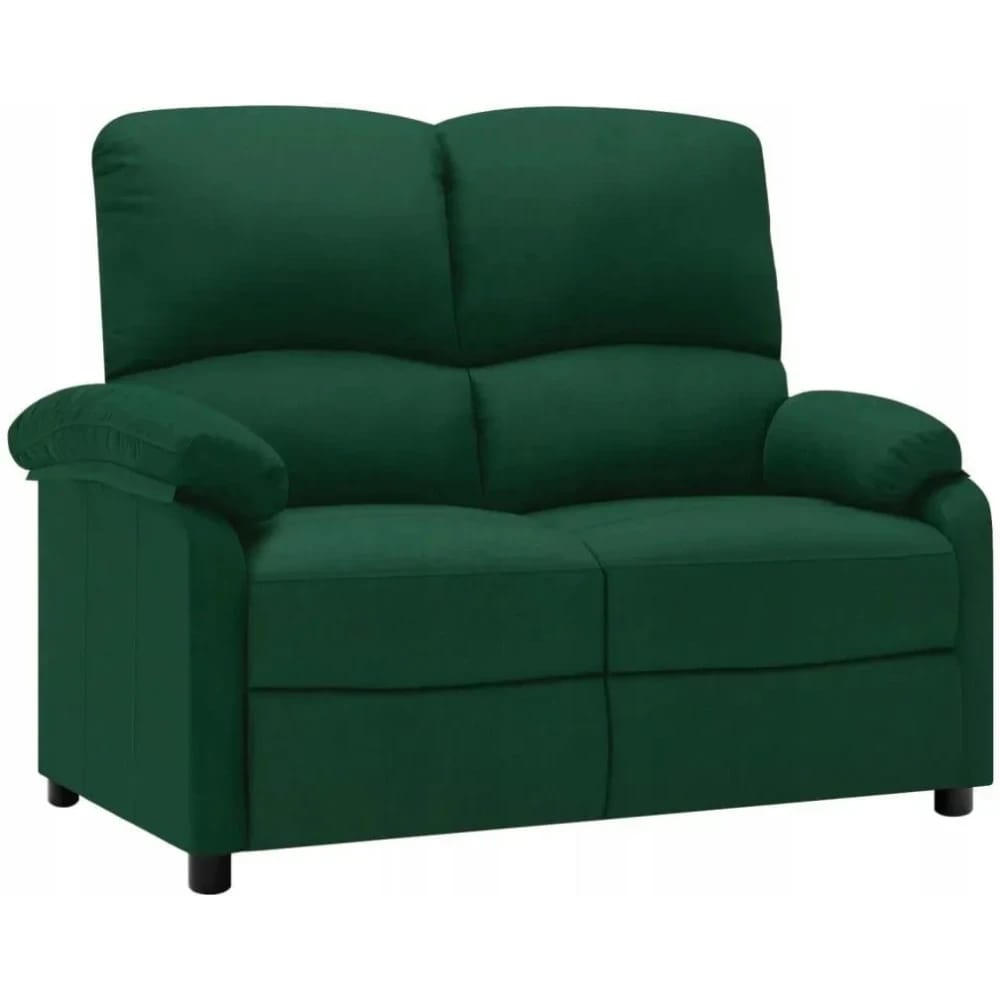 Vidaxl 2-Seater Sofa Bed Dark Green Fabric Upholstery