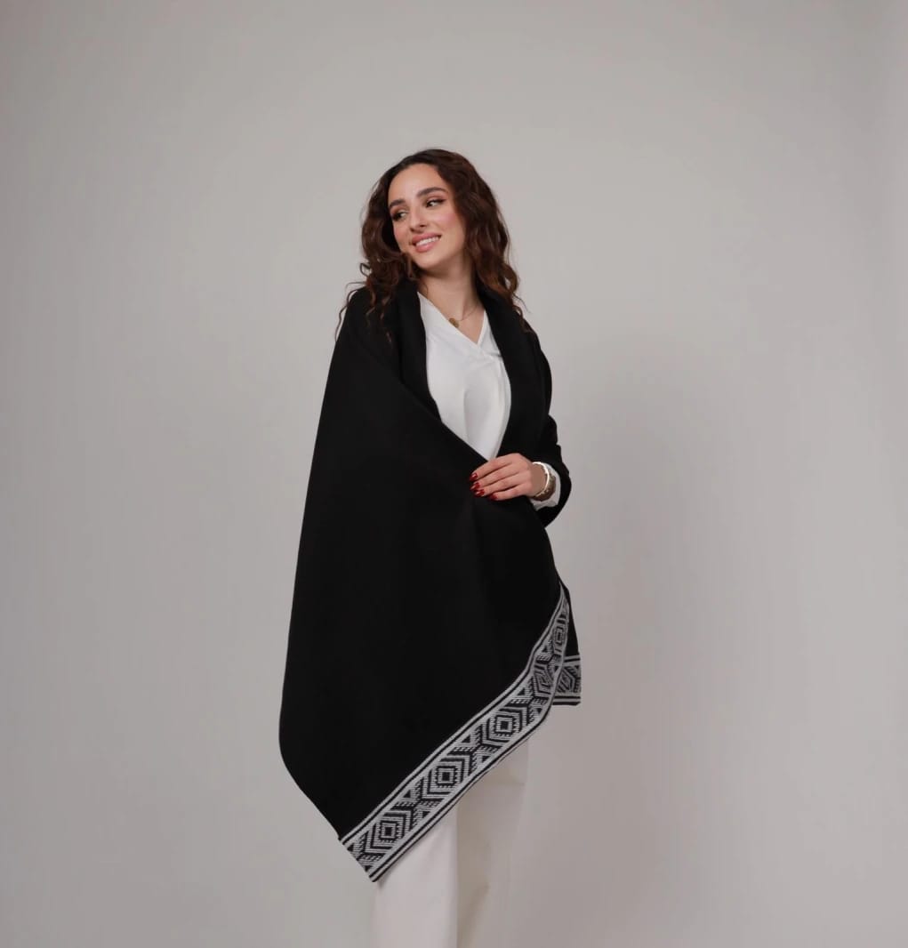 Black with Silver Touch Shawl