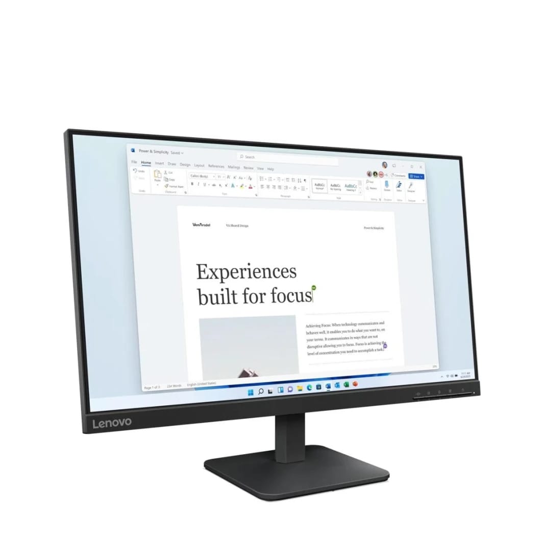 Lenovo L24-4e Monitor | 23.8” IPS Display | Full HD | 99% sRGB - 100Hz | HDMI, VGA Ports