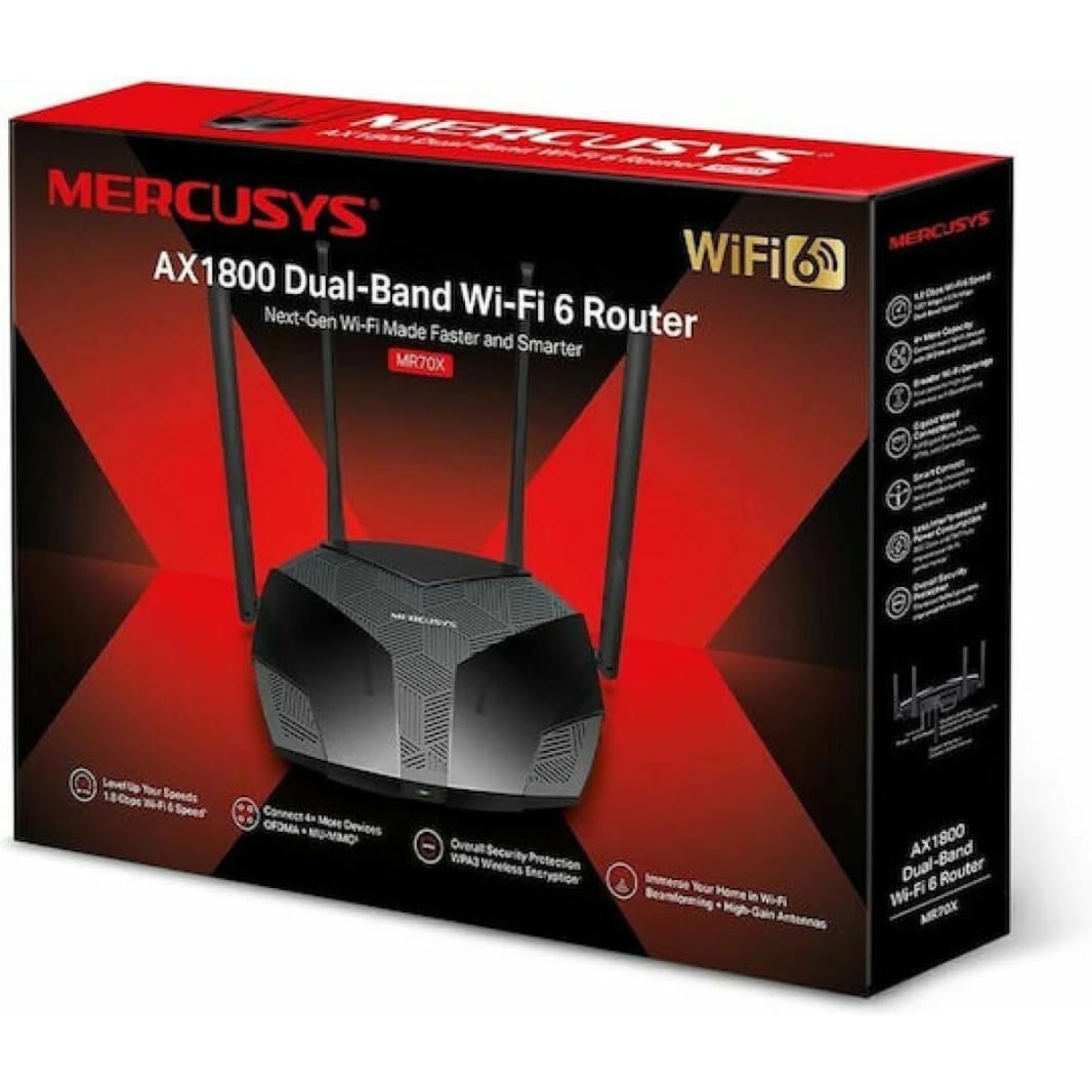 Mercusys MR70X AX1800 Dual Band WiFi-6 Gigabit Router