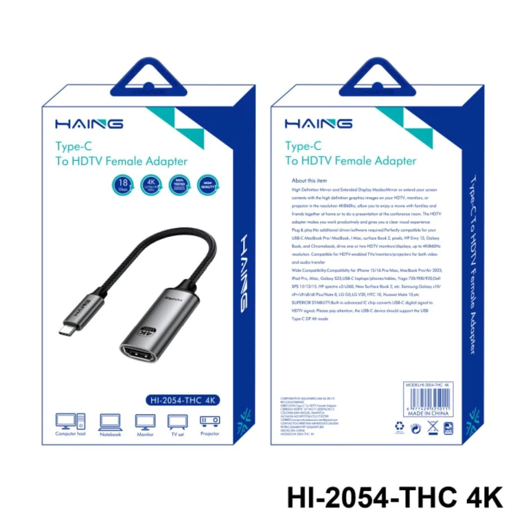 HAING HI-2054-THC Type-C to HDMI Adapter 4K