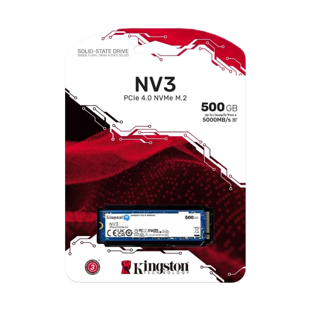 Kingston NV3 500GB Gen 4x4 NVMe PCIe SSD