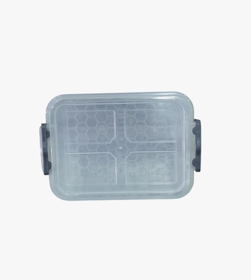Transparent Plastic Storage Container with Lockable Lid for Food and Daily Items for Home and Office Use
