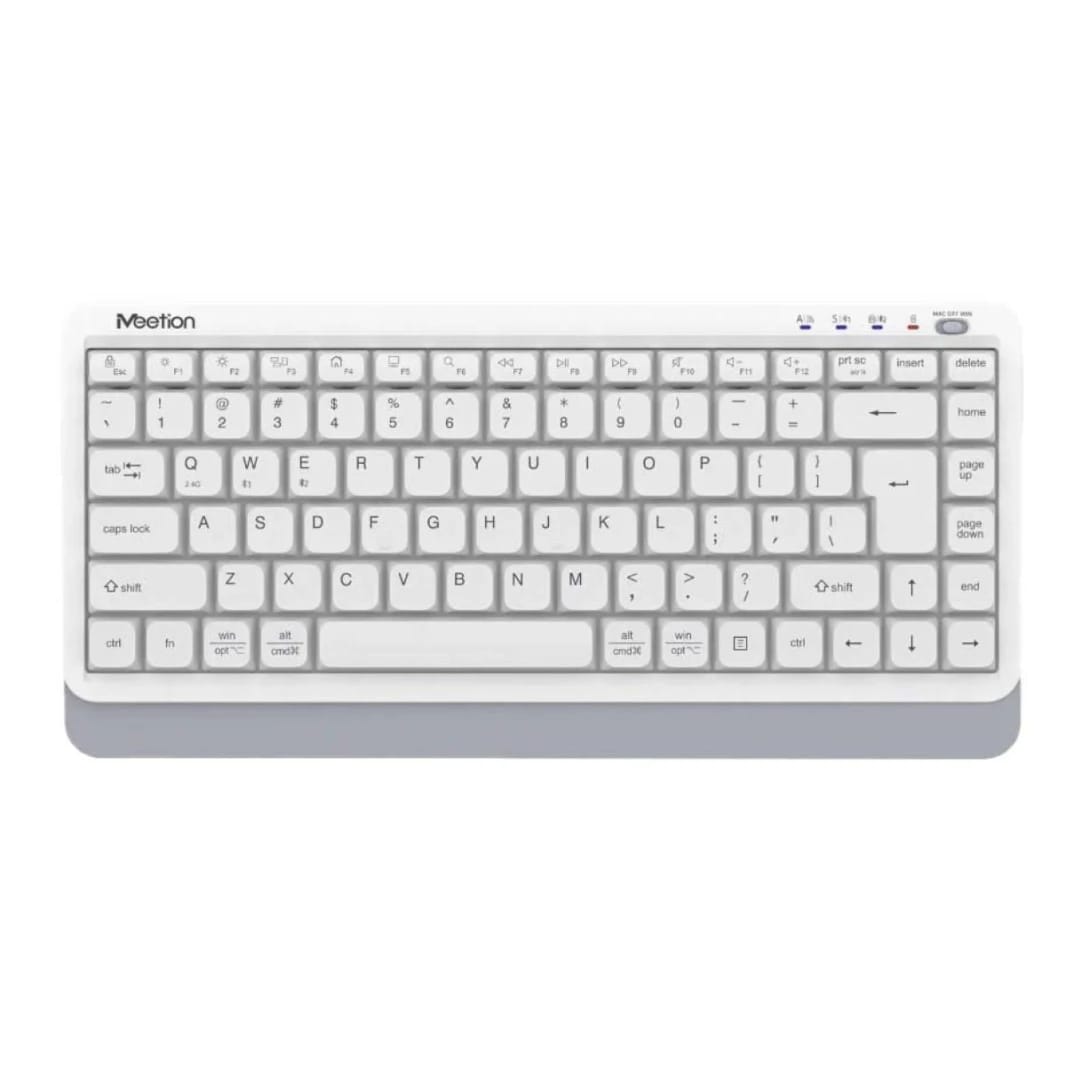 Meetion BTK500 Streamlined Dual-Mode Compact Wireless Keyboard - White