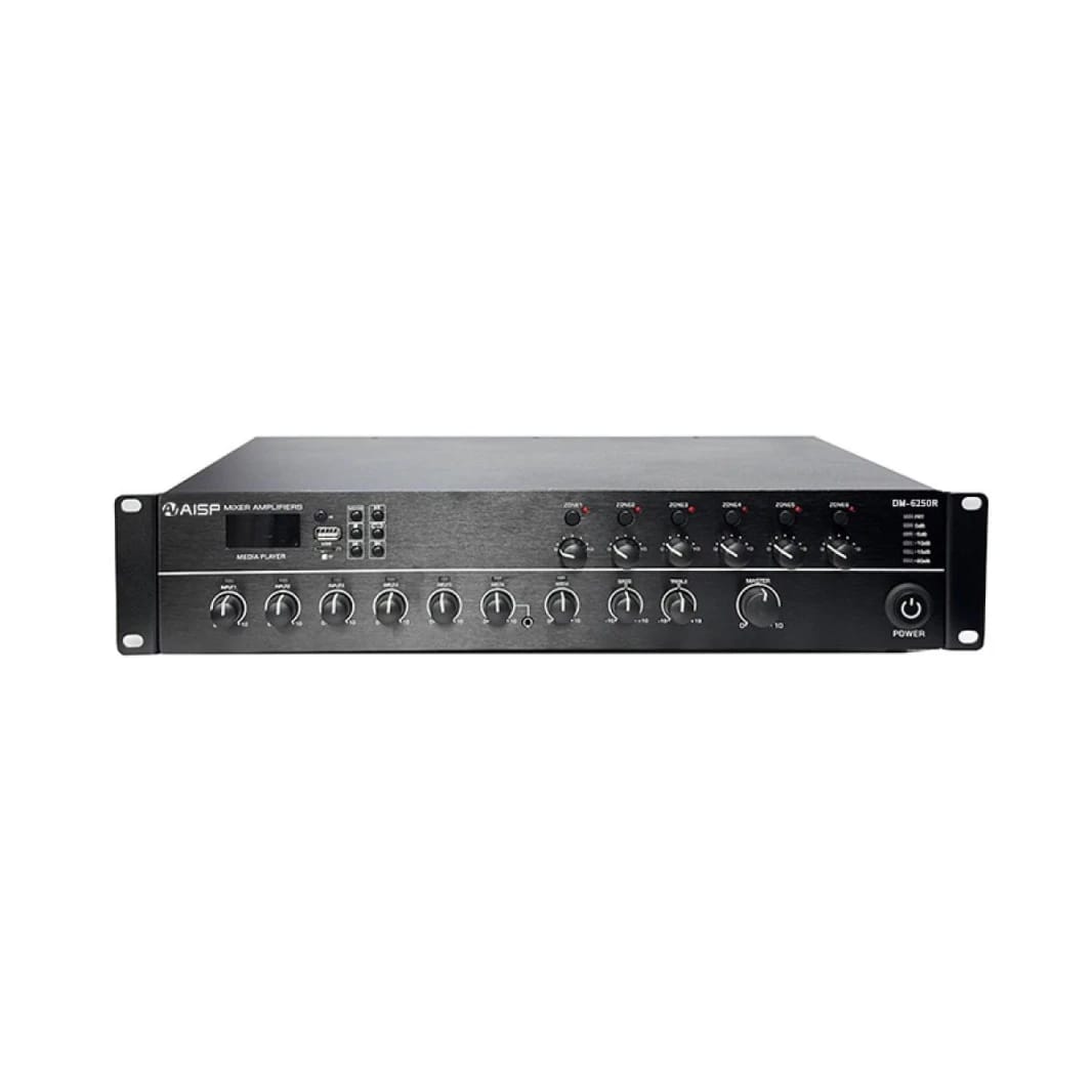 AISP DM-6250R 6 Zones Mixer Amplifier with Paging Station 250W