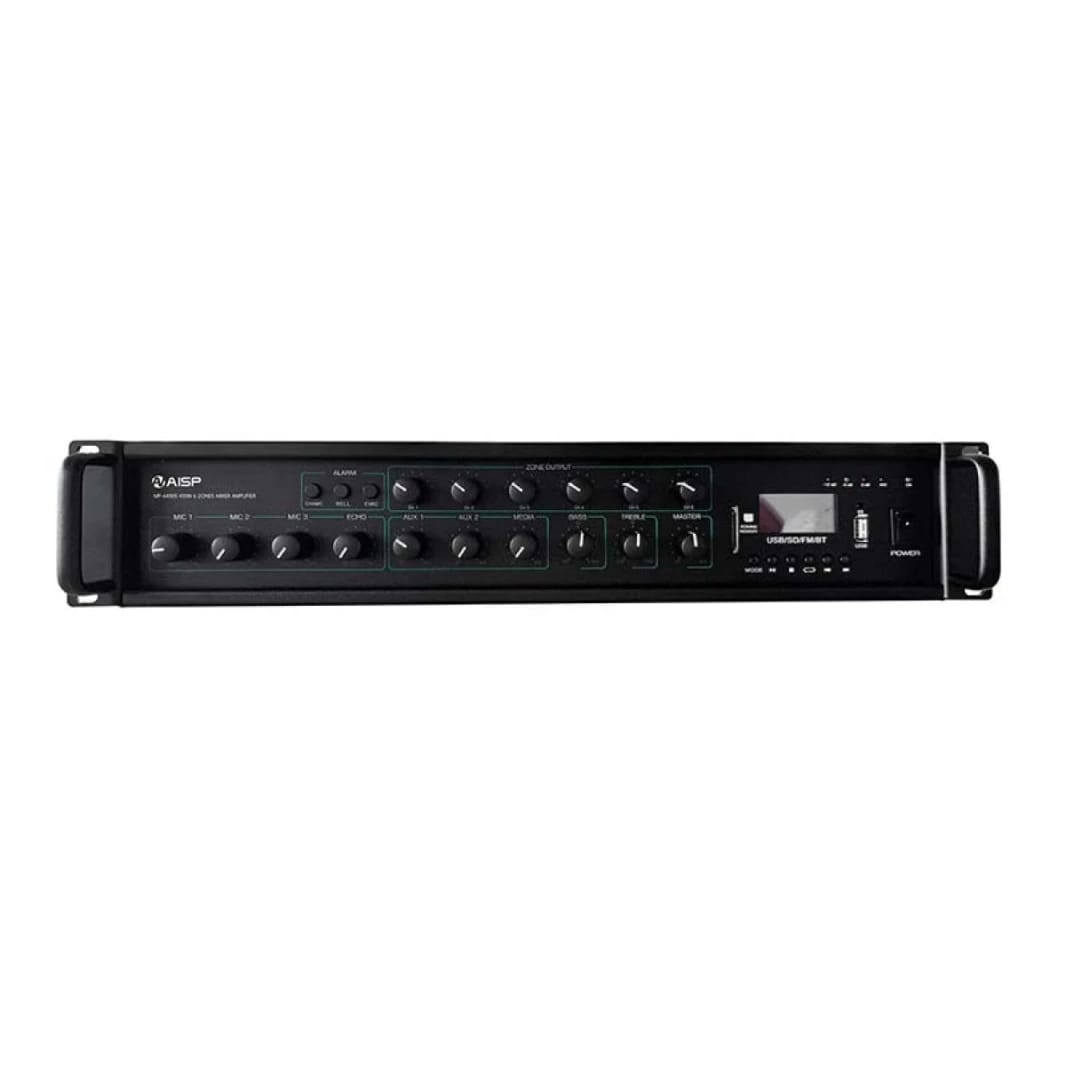 AISP MP-6450S 450W 6-Zone Mixer Amplifier with MP3/USB/BT/SD/ECHO/AUX