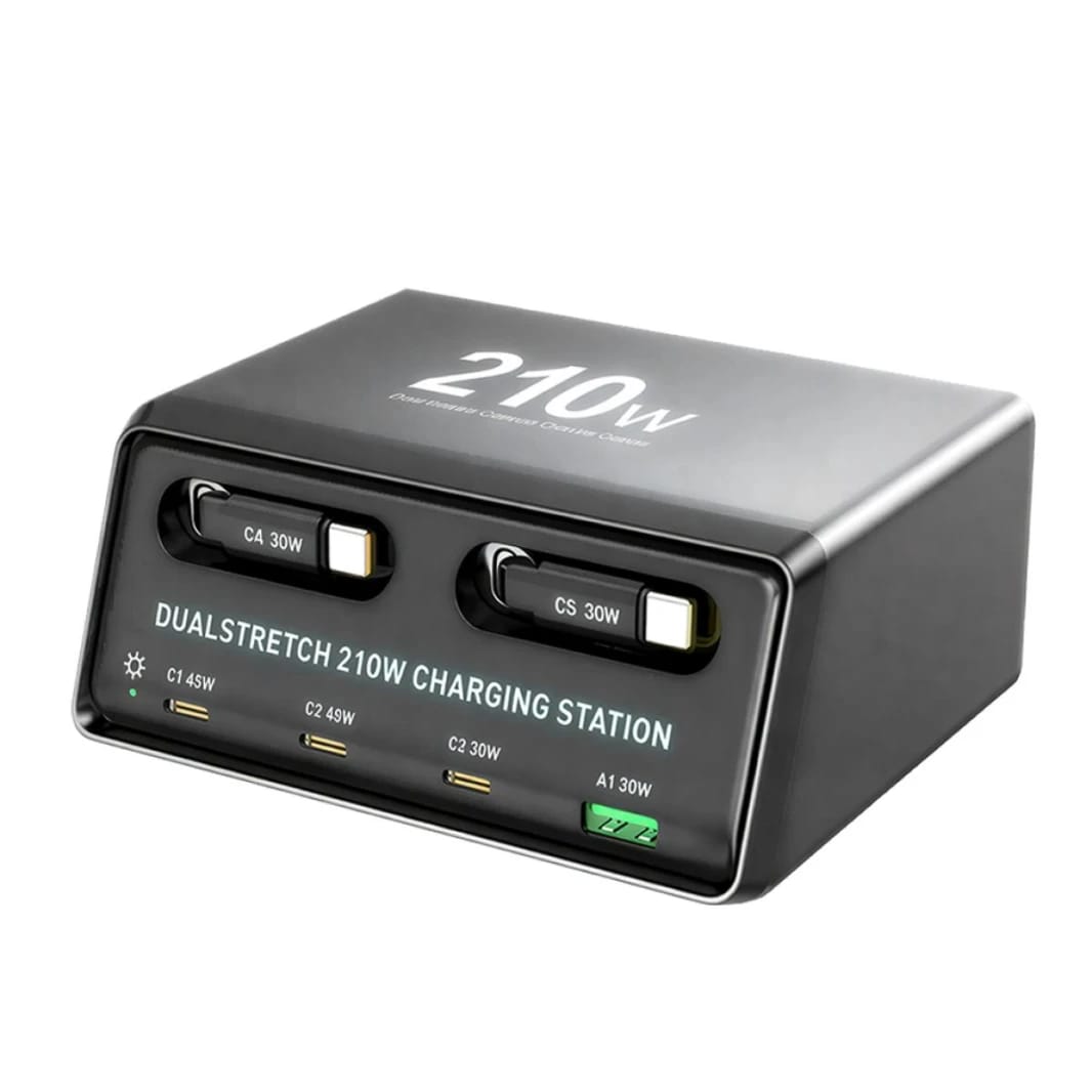6-IN-1 WLX-60E Dual Stretch Desktop Charger Station 210W