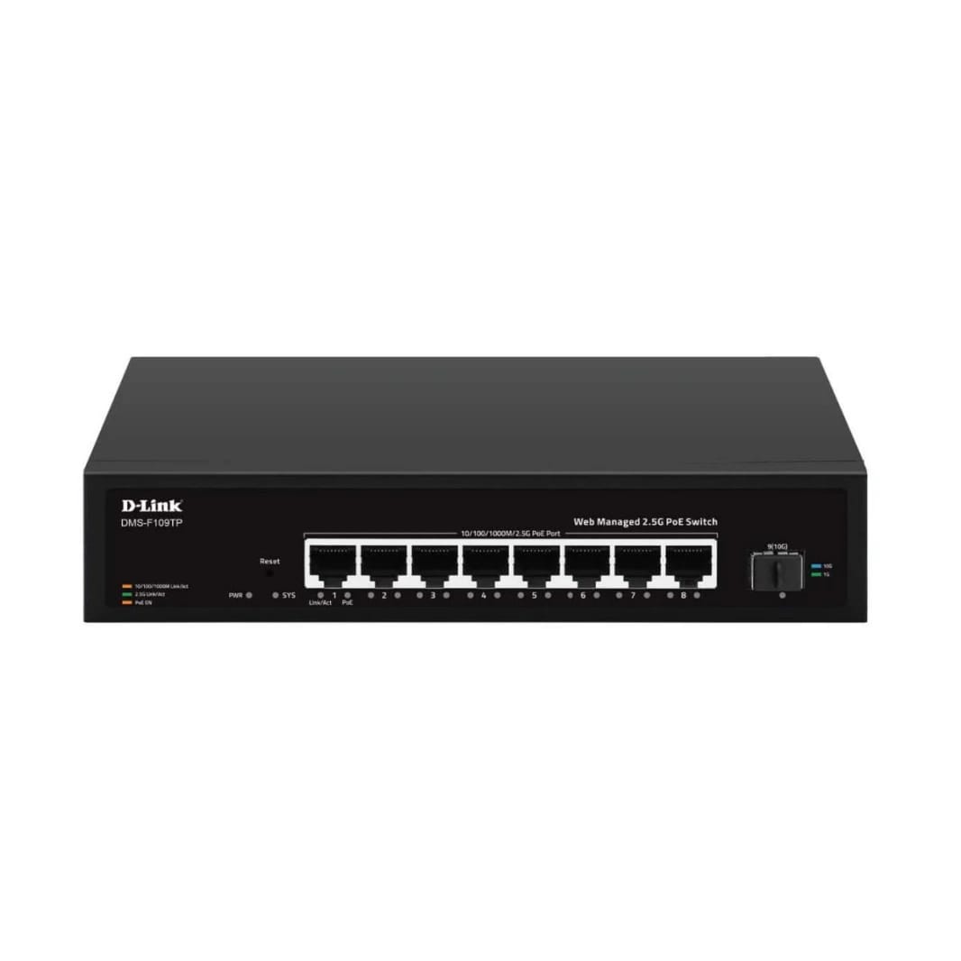 D-link DMS-F109TP 8-port 2.5G PoE + 1-Port SFP+ Web Management Switch
