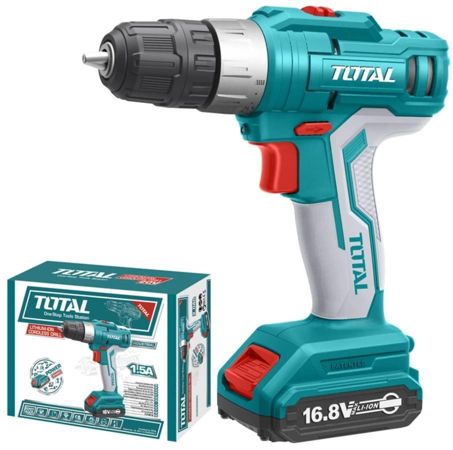 Lithium-Ion Cordless Drill 16.8V 10mm 2-Speed Gear with Battery Pack