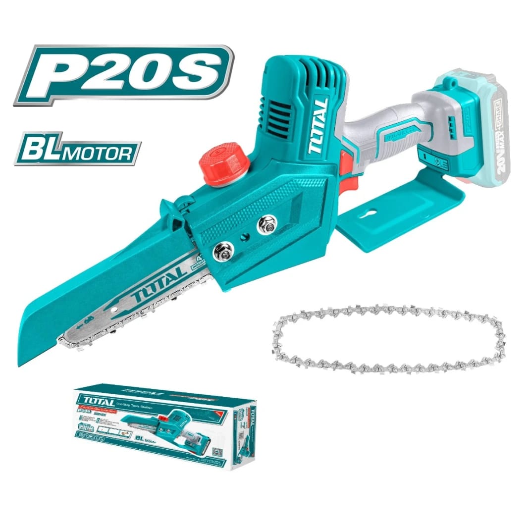 TOTAL Lithium-Ion Mini Chain Saw 20V with 2 Batteries and Charger