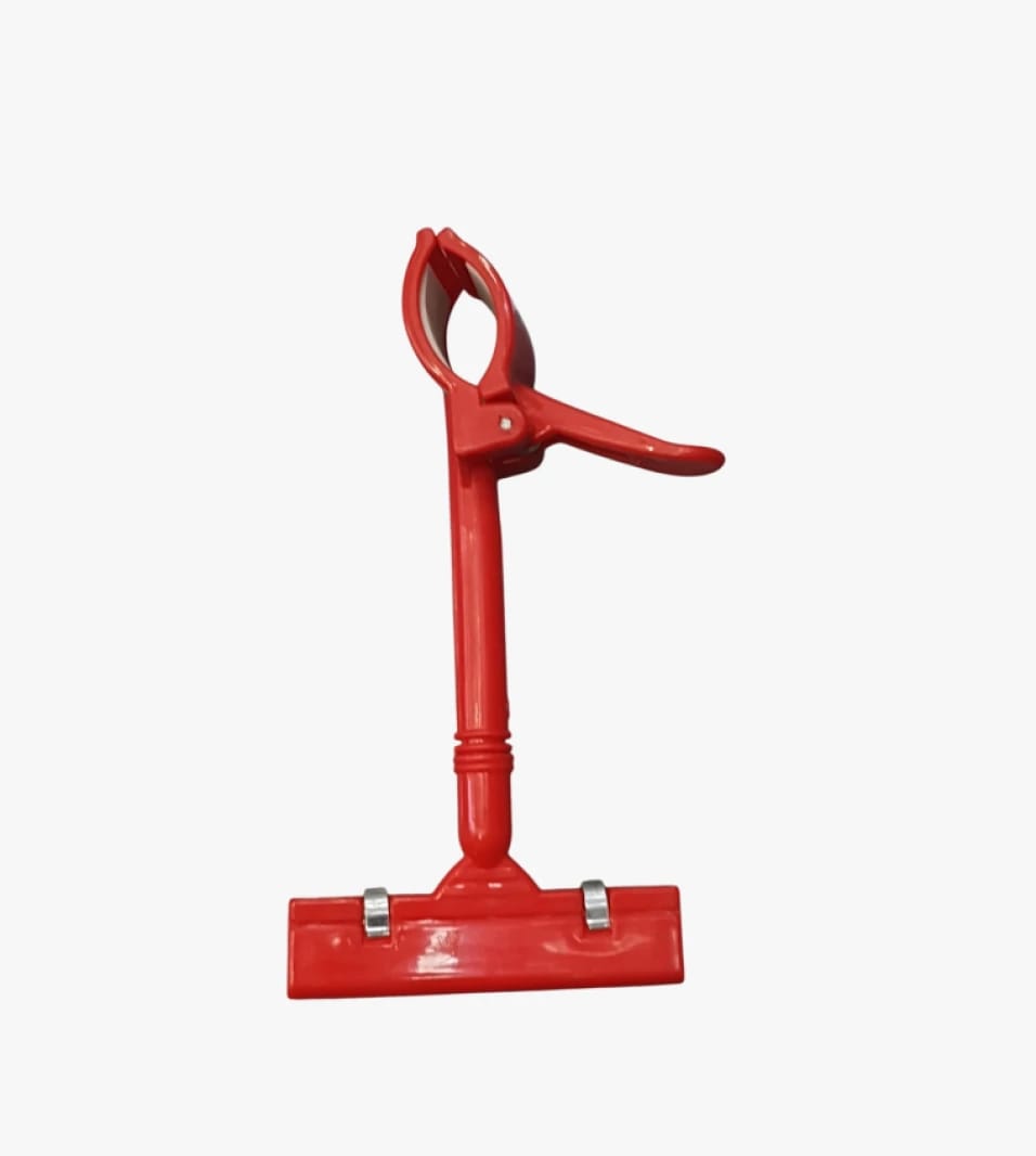 Red Plastic Hose Holder with Adjustable Clip Sturdy Design for Household and Commercial Use