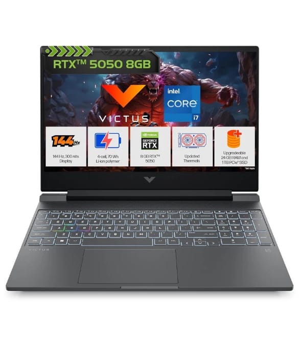 HP Victus Gaming Laptop 15.6" Intel i7, RTX 5050, 24GB RAM, 1TB SSD, FHD 144Hz