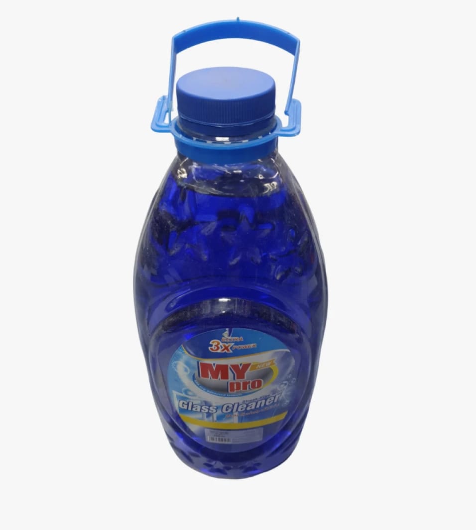 My Pro New Glass Cleaner with Advanced Formula for All Consumers, Designed to Enhance Shine and Prevent Streaks on Surfaces.