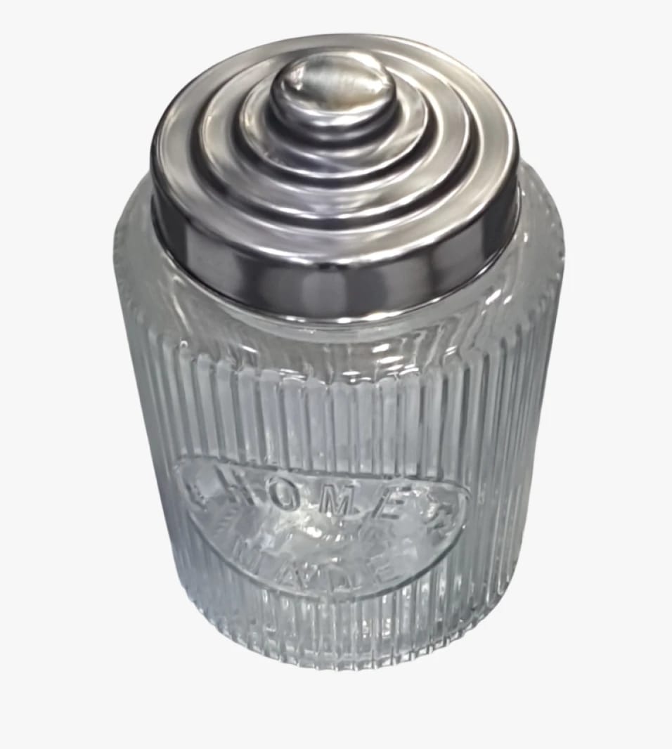 Elegant Glass Jar with Classic Design and Stylish Metal Lid for Food Storage and Kitchen Enhancement