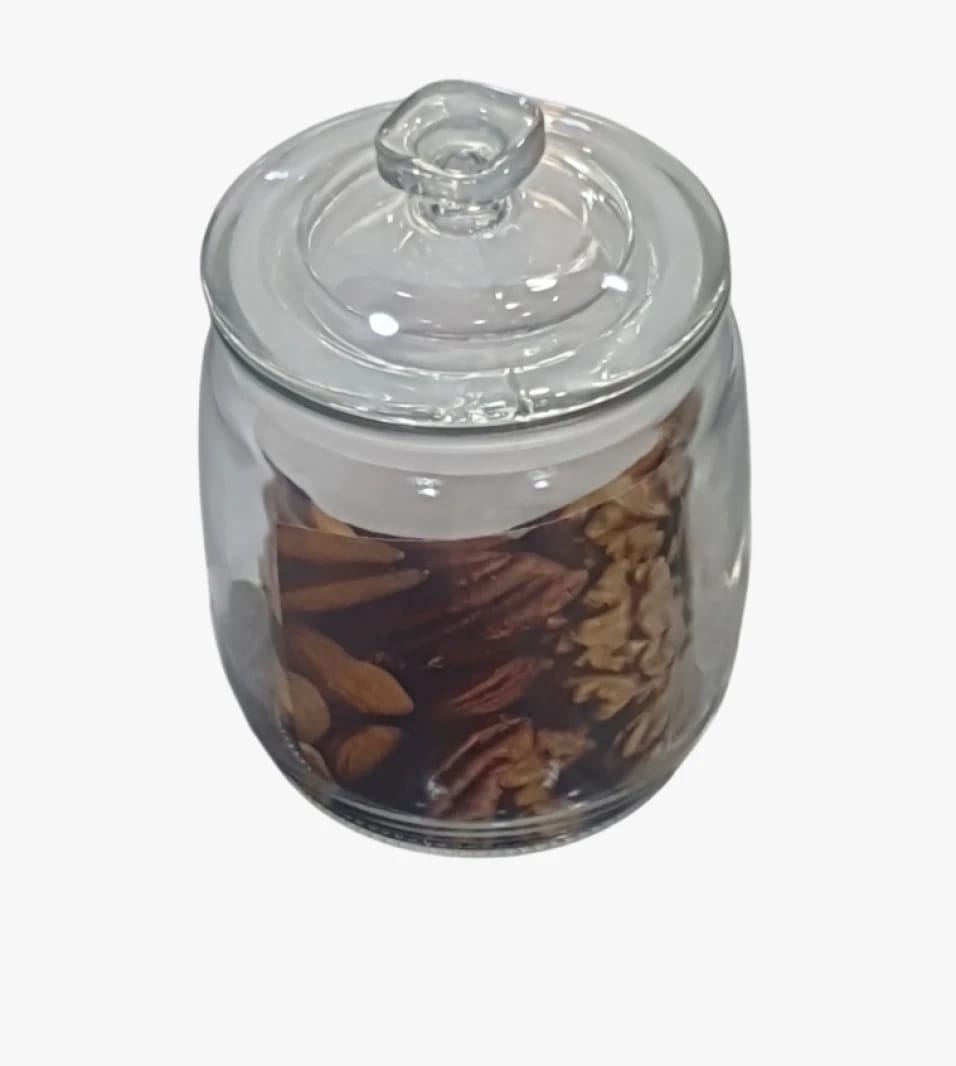 Clear Glass Jar with Secure Lid, Perfect for Storing Nuts for Practical and Stylish Design Lovers