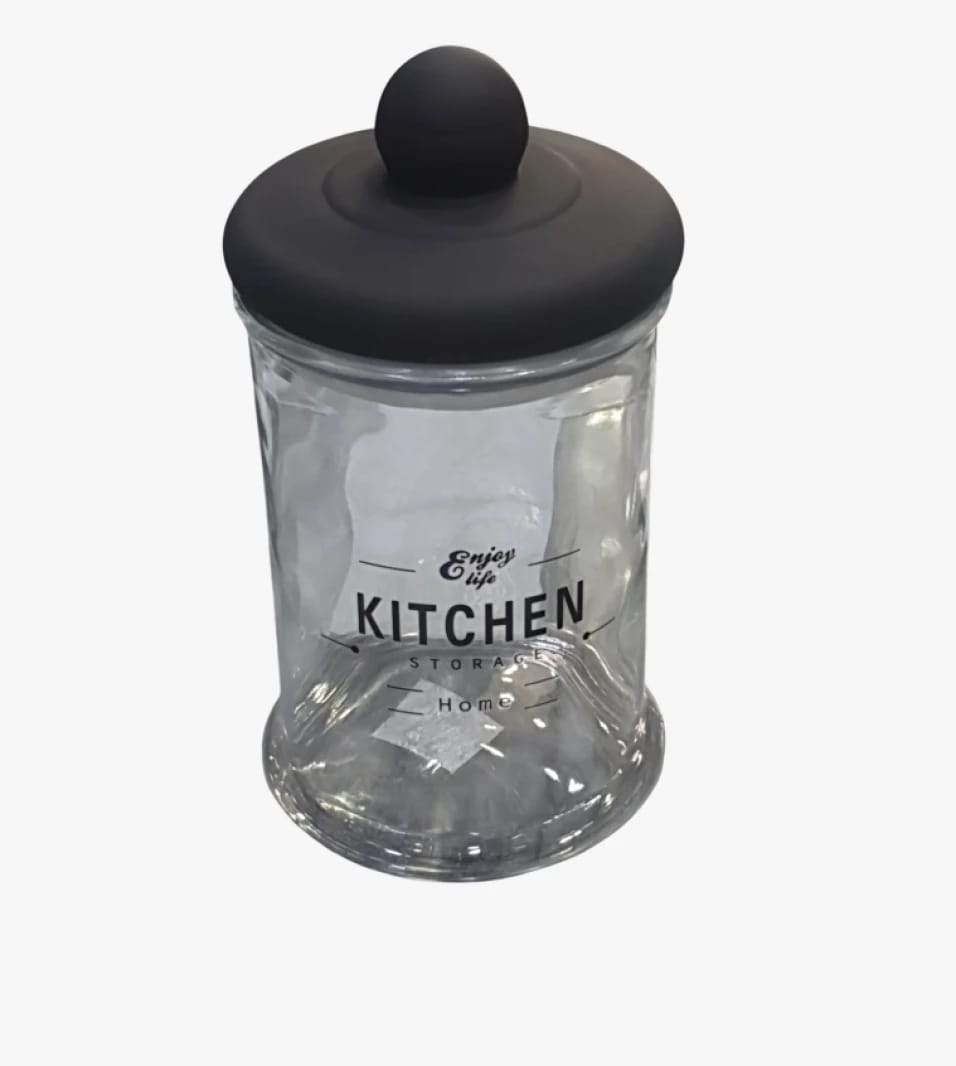Glass Jar with Elegant Design and Black Silicone Lid for Modern Kitchen Storage and Daily Home Use