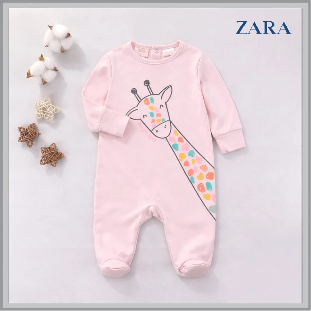 ZARA Baby Girl Romper 100% Cotton – Newborn with Integrated Feet