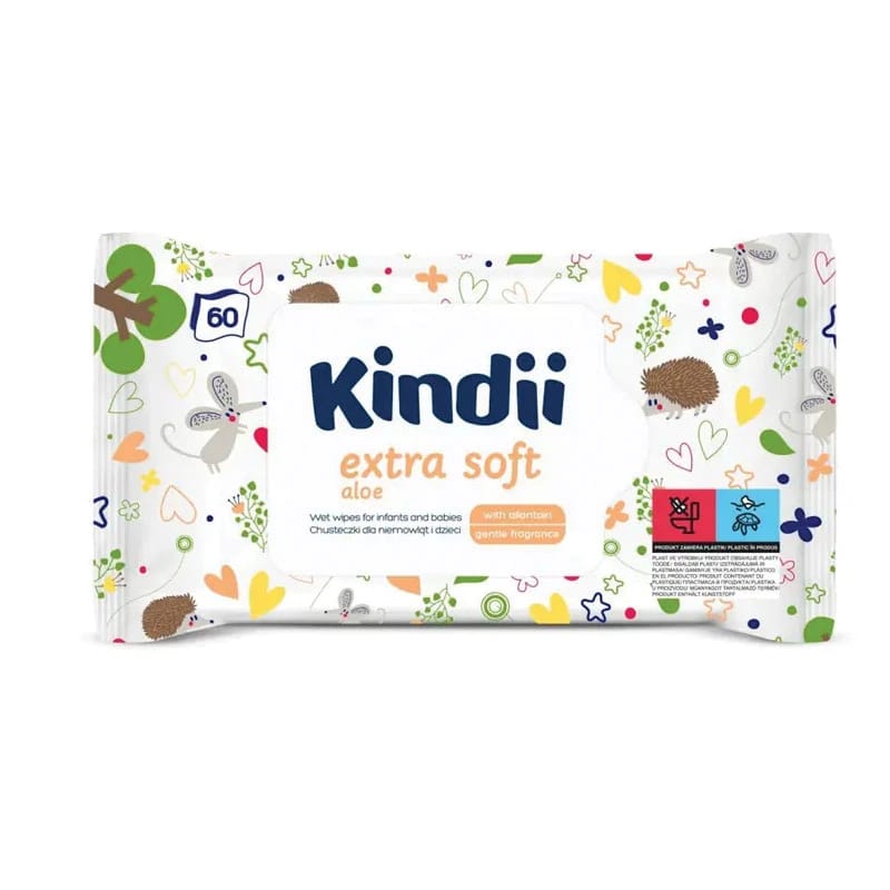 Kindii Extra Soft Aloe Wipes 60 pcs