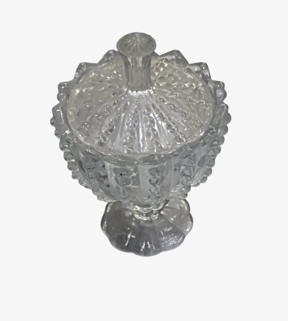 Elegant Clear Glass Sugar Bowl with Decorative Lid for Tables and Kitchens Perfect for Restaurants and Homes